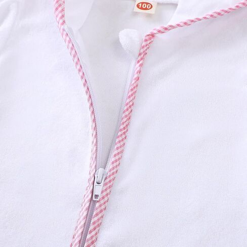Toddler Baby Terry Swim Cover Up Beach Cute Cartoon Crab Embroidered Hooded Zipper Coverups for Swimwear in Saudi Arabia
