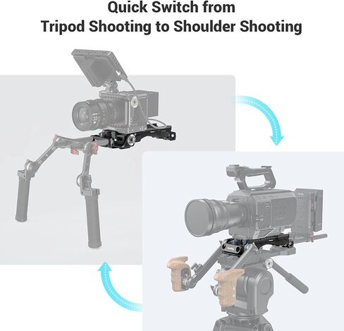 صغار صفيحة الكتف السريعة لفرقة الكتف Sony FCT-14 محول ثلاثي القوائم + مقبض مزدوج للكتف لقضبان LWS 15 ملم in Saudi Arabia