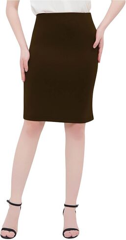 Women's High Waist Bodycon Pencil Skirt Stretchy Busines Casual Knee Length Midi Skirts Summer Fall Clothes Outfits in Kuwait