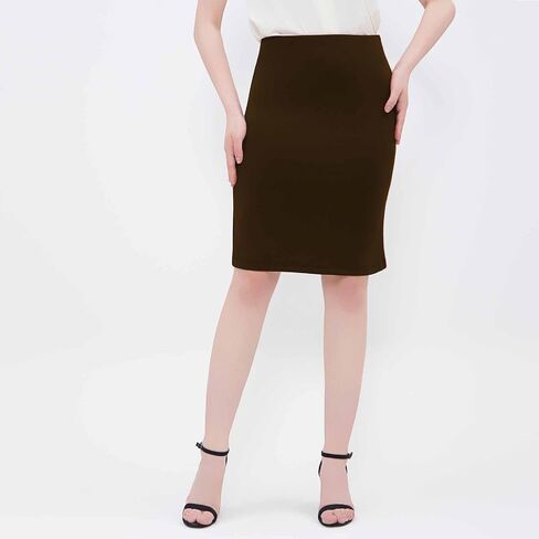 Women's High Waist Bodycon Pencil Skirt Stretchy Busines Casual Knee Length Midi Skirts Summer Fall Clothes Outfits in Kuwait