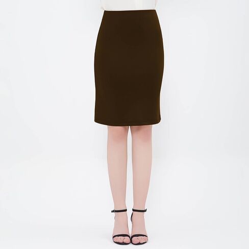 Women's High Waist Bodycon Pencil Skirt Stretchy Busines Casual Knee Length Midi Skirts Summer Fall Clothes Outfits in Kuwait