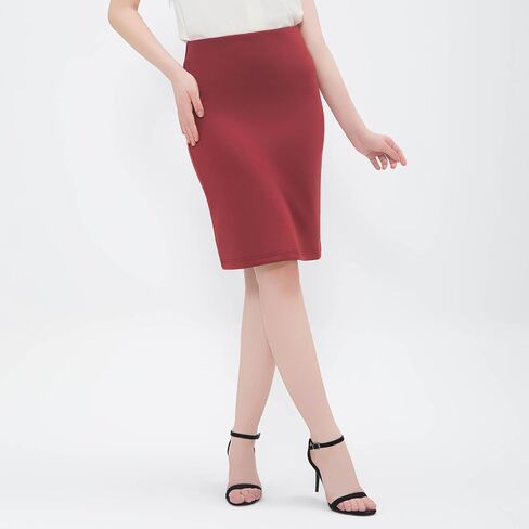Women's High Waist Bodycon Pencil Skirt Stretchy Busines Casual Knee Length Midi Skirts Summer Fall Clothes Outfits in Kuwait