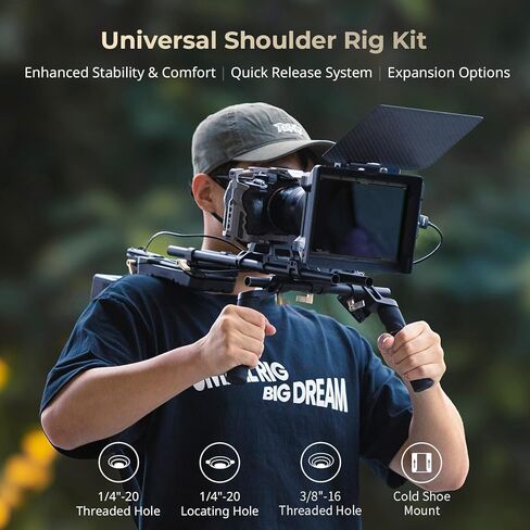 SmallRig Classic Shoulder Rig Kit + Universal Mount Plate Kit with Dual 15mm Rod Clamp in Saudi Arabia