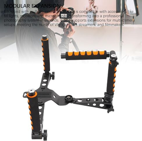 3 in 1 Camera Shoulder Support Rig Kit for DSLRs & Video Camcorder, Aluminum Alloy Foldable Portable Anti Shake Stabilizer Kit with Adjustable Height & Multiple Interfaces in Saudi Arabia