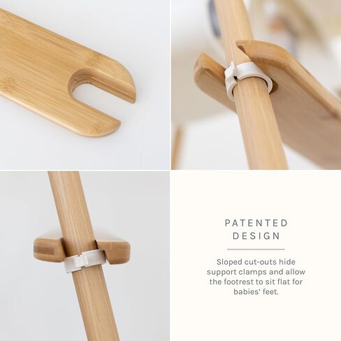 نعم ، مسند قدمي قابل للضغط على السلع العالية (الخيزران) - مسند قدمي على كرسي ايكيا المضاد للوجبات لأوقات وجبات أكثر أمانًا in Kuwait