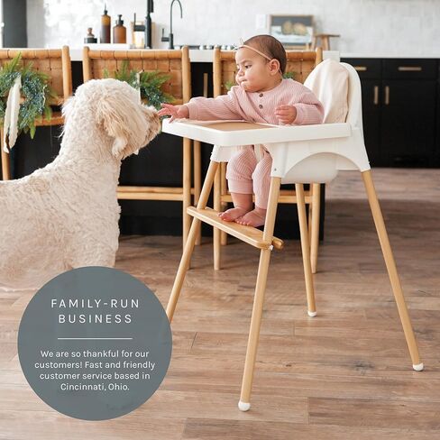 نعم ، مسند قدمي قابل للضغط على السلع العالية (الخيزران) - مسند قدمي على كرسي ايكيا المضاد للوجبات لأوقات وجبات أكثر أمانًا in Kuwait