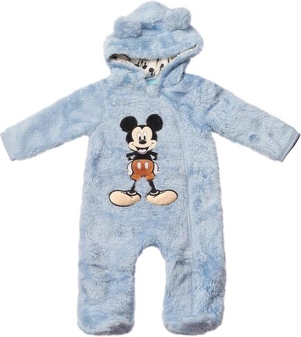 Magic Threadz Disney Clothes Baby Boy Hooded Pram Suit Newborn Fleece Coverall Footies with Ears Mickey, Pooh, Dumbo (0-6/9M) in Kuwait