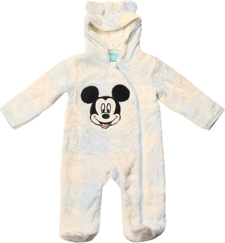 Magic Threadz Disney Clothes Baby Boy Hooded Pram Suit Newborn Fleece Coverall Footies with Ears Mickey, Pooh, Dumbo (0-6/9M) in Saudi Arabia