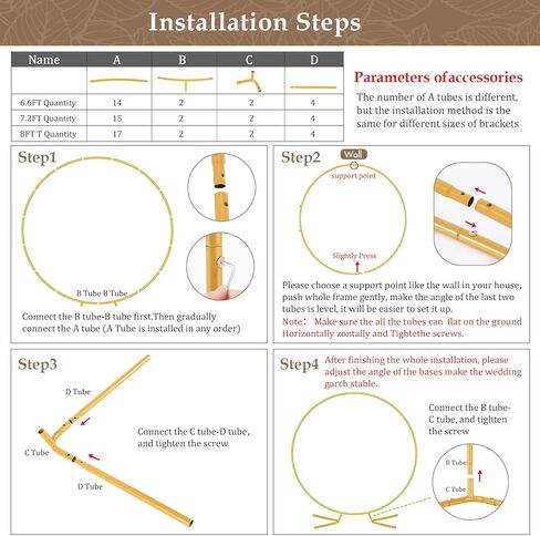 7.2FT Round Balloon Arch Stand,Gold Arch Backdrop Stand for Parties，Metal Circle Wedding Arch Heavy Duty for Ceremony Birthday Party Anniversary Bridal Graduation Decoration in Kuwait