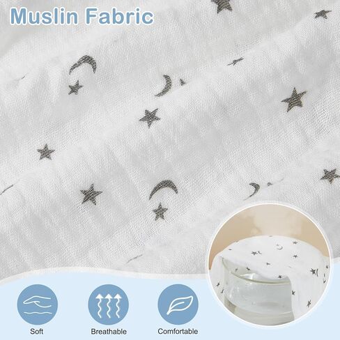 صفائح باسنيت Basumee Baby Bassinet 2 حزمة شاشات شاش باسينيت للأولاد للأولاد بنات ناعم من السرير باسينيت مجهز مع النطاق المرن السفلي 33'x17''x4 '' ' in Kuwait