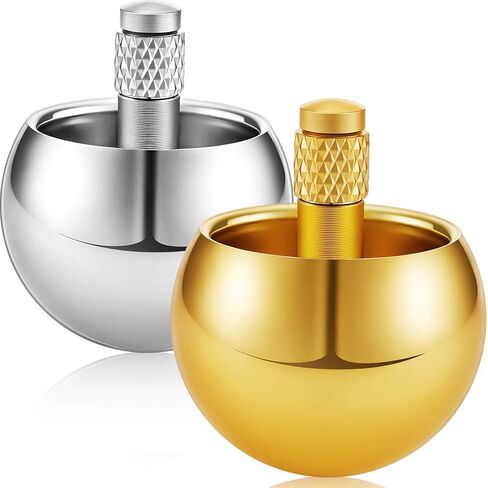Skylety 2 Pieces Metal Spinning Top Aluminum Flip Over Top Spinner Gyroscope Stainless Steel Toy for Girls, Boys, and Adults(Silver) in Saudi Arabia