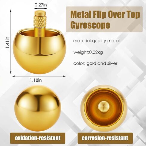 Skylety 2 Pieces Metal Spinning Top Aluminum Flip Over Top Spinner Gyroscope Stainless Steel Toy for Girls, Boys, and Adults(Silver) in Saudi Arabia
