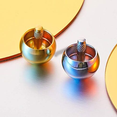 Skylety 2 Pieces Metal Spinning Top Aluminum Flip Over Top Spinner Gyroscope Stainless Steel Toy for Girls, Boys, and Adults(Silver) in Saudi Arabia