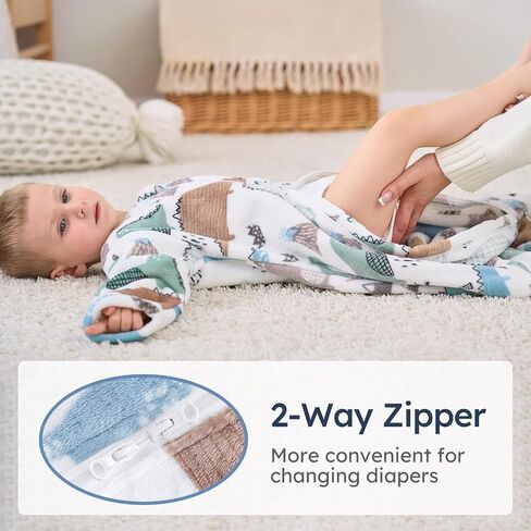yoofoss baby sleep stack من 6 إلى 12 شهرًا ، أكياس نوم طويلة الأكمام 1.5 ، بطانية يمكن ارتداؤها للأطفال مع سحاب ثنائي الاتجاه ، دافئ ناعم in Kuwait