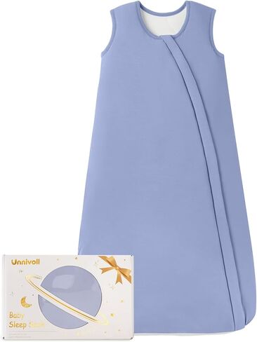 Rayon Made from Bamboo Baby Sleep Sack 6-12 Months 1.0 Tog Baby Wearable Blanket Super Soft Sleeping Sack with 2-Way Zipper for Infant Newborn - Medium Haze Blue in Saudi Arabia