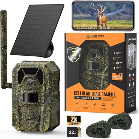 4G Cellular Trail Camera 2K Video Audible Video 0.3S Trigger 940nm لا Glow IR Light Vision Hunting Essentials IP66 الاستخدام الفوري مع ذاكرة 32 جيجابايت 13000 مللي أمبير لوحة الطاقة الشمسية المضادة للسرقة in Kuwait