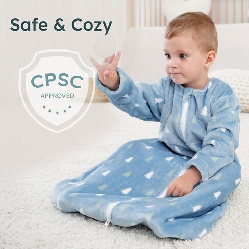 yoofoss baby sleep stack من 6 إلى 12 شهرًا ، أكياس نوم طويلة الأكمام 1.5 ، بطانية يمكن ارتداؤها للأطفال مع سحاب ثنائي الاتجاه ، دافئ ناعم in Kuwait