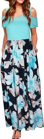 Wordword Women’s 2025 Summer Maxi Long Dresses Sundress بارد مع الجيب in Saudi Arabia