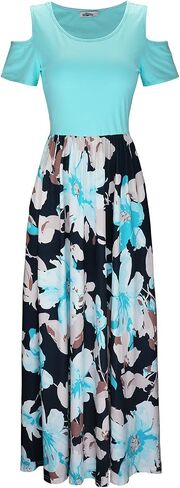 Wordword Women’s 2025 Summer Maxi Long Dresses Sundress بارد مع الجيب in Saudi Arabia