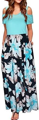Wordword Women’s 2025 Summer Maxi Long Dresses Sundress بارد مع الجيب in Saudi Arabia