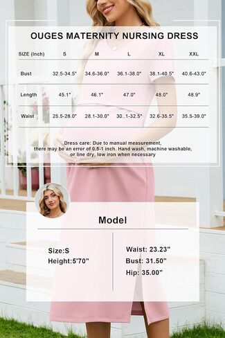 OUGES Womens 2026 Summer Short Sleeve Maternity Nursing Dress V Neck Breastfeeding Split Long Dress Pregnancy Clothes in Saudi Arabia