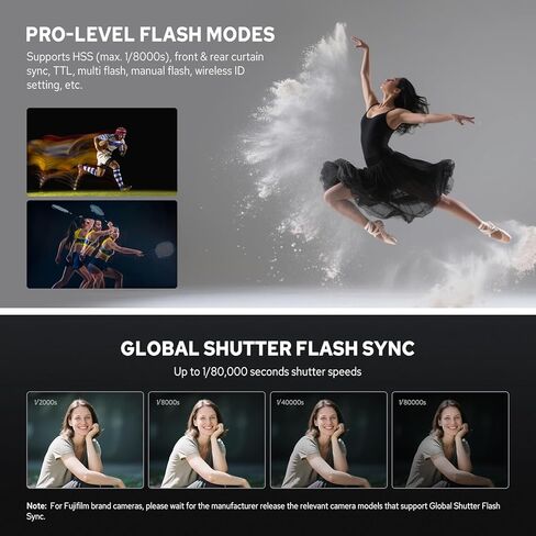 Flash Godox V480-S Flash لـ Sony ، GN50 High Output ، التحكم في الشاشة ، شحن USB-C ، وقت إعادة التدوير السريع 1.7S ، 650 وميض كامل القوة ، 2.4G X Wireless 1/8000S HSS TTL Flash Speedlite in Saudi Arabia