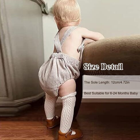 Actlati Baby Girls Knee High Socks Hollow Out Out anti-skid knitting جوارب مناسبة لمدة 0-2 سنوات الأطفال الصغار in Kuwait