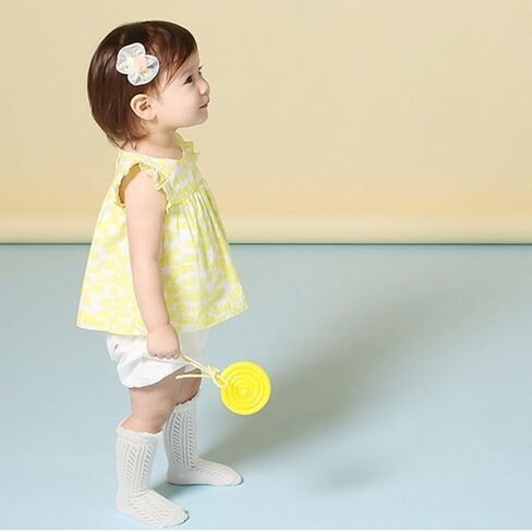 Actlati Baby Girls Knee High Socks Hollow Out Out anti-skid knitting جوارب مناسبة لمدة 0-2 سنوات الأطفال الصغار in Kuwait