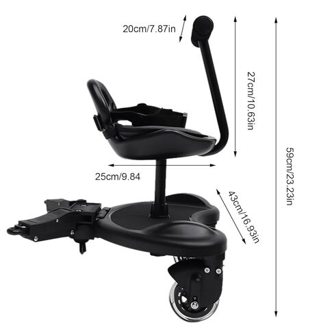 2 in 1 Universal Stroller Board with Saddle Seat and Standing Platform, Child Rider Stroller Attachment, Stroller Standing Board, Holds Children Up to 55lbs 2 to 6 Years in Kuwait
