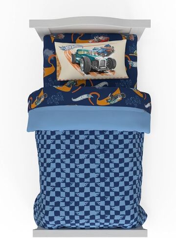 مجموعة السرير الصغار 4 قطعة من Franco Hot Wheels Track 4 قطعة - Super Super & Dozy Microfiber و Sheets (منتج مرخص رسميًا) in Kuwait