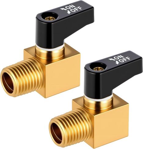 2 Pcs Brass Drain Cock Ball Valve, Air Compressor Valve 1/4" NPT Male Metal Ball Type Air Tank Drain Valves Air-compressor Replacement Accessories in Saudi Arabia