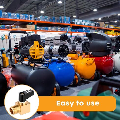 2 Pcs Brass Drain Cock Ball Valve, Air Compressor Valve 1/4" NPT Male Metal Ball Type Air Tank Drain Valves Air-compressor Replacement Accessories in Saudi Arabia