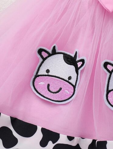 ODASDO Baby Girls Strawberry Bee Cow Birthday Cake Smash Outfit Short Sleeve Dress with Bowknot Headband Set in Saudi Arabia
