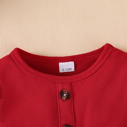 Baby Toddler Girl Dress Outfit Fall Winter Clothes Crew Neck Corduroy Long Sleeve Dresses with Bow Headband in Kuwait