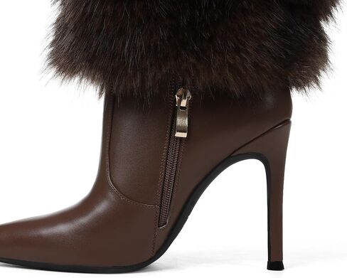 Kalstage Women Fur Knee Boots High Boots Calf Wide Wide On Tall Boots for Party Evening Shows in Kuwait