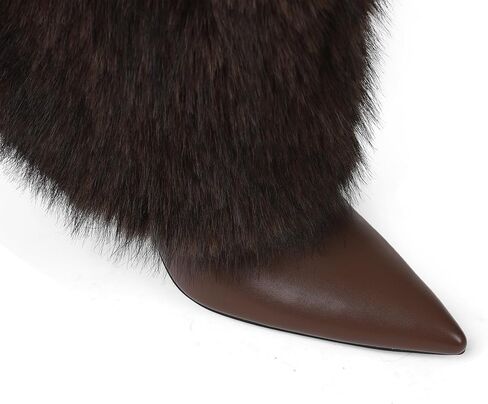 Kalstage Women Fur Knee Boots High Boots Calf Wide Wide On Tall Boots for Party Evening Shows in Kuwait