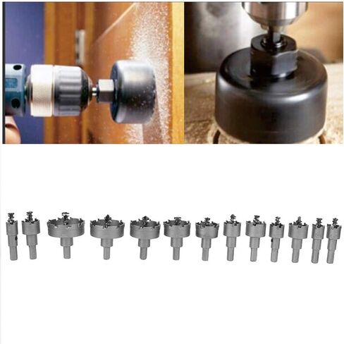 13PCs Carbide Tip Drill Bit Hole Saw Set High Precision Metal Cutting Tools for Steel Plate Iron Plate Stainless Steel Handheld Electric Drills Vertical Electric Drills Mobile in Saudi Arabia
