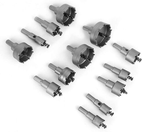 13PCs Carbide Tip Drill Bit Hole Saw Set High Precision Metal Cutting Tools for Steel Plate Iron Plate Stainless Steel Handheld Electric Drills Vertical Electric Drills Mobile in Saudi Arabia
