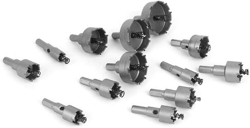 13PCs Carbide Tip Drill Bit Hole Saw Set High Precision Metal Cutting Tools for Steel Plate Iron Plate Stainless Steel Handheld Electric Drills Vertical Electric Drills Mobile in Saudi Arabia