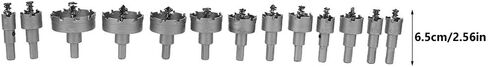 13PCs Carbide Tip Drill Bit Hole Saw Set High Precision Metal Cutting Tools for Steel Plate Iron Plate Stainless Steel Handheld Electric Drills Vertical Electric Drills Mobile in Saudi Arabia
