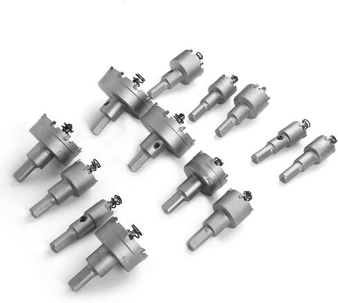 13PCs Carbide Tip Drill Bit Hole Saw Set High Precision Metal Cutting Tools for Steel Plate Iron Plate Stainless Steel Handheld Electric Drills Vertical Electric Drills Mobile in Saudi Arabia