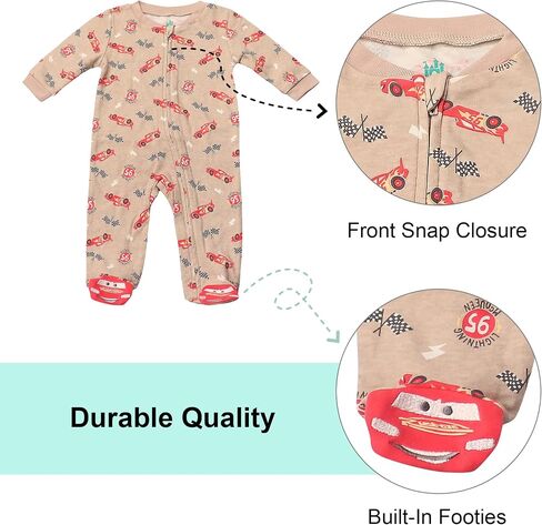 Magic Threadz Disney Baby Boys Quilted Footed Coveralls – Toy Story, Cars, Winnie the Pooh & Spiderman Infant (0/3M–6/9M) in Saudi Arabia