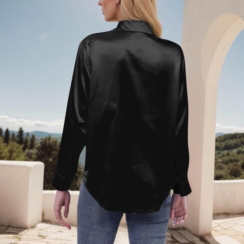 Satin Blouses for Women Silk Button Down Shirts Long Sleeve Business Casual Tops Work Dressy Fall Clothes Outfits in Saudi Arabia