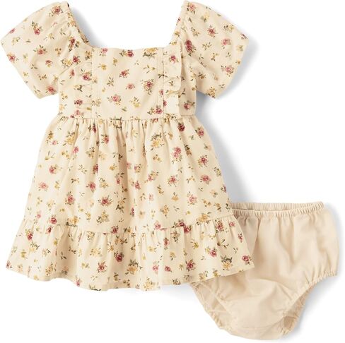 The Children's Place Baby Girls' and Newborn Short Sleeve Ruffle Dress in Saudi Arabia