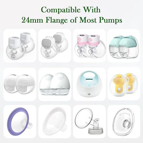 Flange Sizing Kit with 10PCS Silicone Flange Inserts 13/15/17/19/21mm & Nipple Measurement Tool & Cleaning Brush, Breast Pump Flange Insert Kit for 24mm Most Pumps, Breastfeeding Essentials in Saudi Arabia