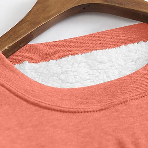 لا ، أنا لست باردًا لي صوف سفن للنساء الشتاء دافئ Sherpa مبطن Crewneck Pullover Loungewear Tops in Kuwait