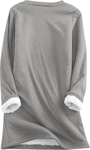 No,I'm not Cold Me Fleece Sweatshirts for Women Winter Warm Sherpa Lined Crewneck Pullover Loungewear Tunic Tops in Kuwait
