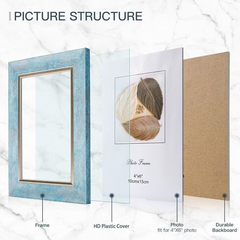 مجموعة إطارات الصور XUANLUO مقاس 5 × 7 مكونة من 4 إطارات صور ريفية مع حامل جداري من الزجاج المقسى وعرض على الطاولة هدية زفاف للعائلة والأصدقاء in Kuwait