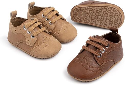 Lonsoen Baby Oxford Dress Shoes Infant Toddler Wingtip Crib أحذية المشي الأولى in Kuwait