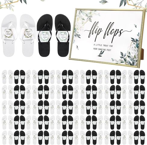 Zoooyawn 60 Pairs Flip Flops Bulk for Wedding Guest Wholesale Wedding Sandals with Sign in Saudi Arabia